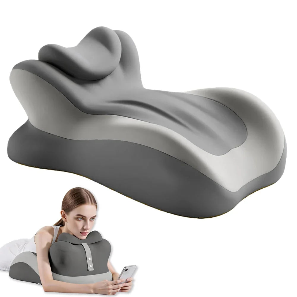 Ergonomic Memory Foam Prone Reading Pillow Removable Headrest Support