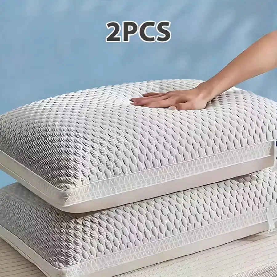 Cool Ice Silk Cervical Massage Knitted Sleep Pillow