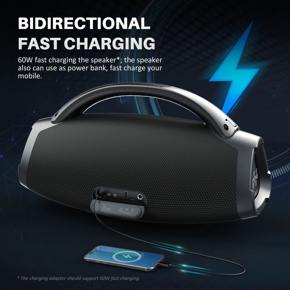 W King D20 Portable Bluetooth Speaker With Waterproof Outdoor Design