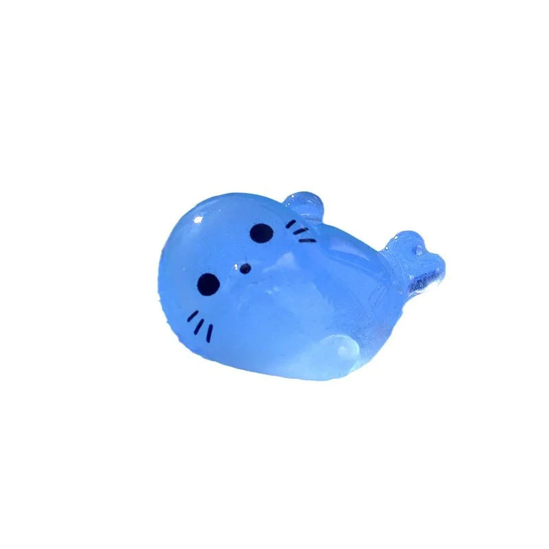 Luminous Mini Seal Pup Resin Figurines For Fairy Garden