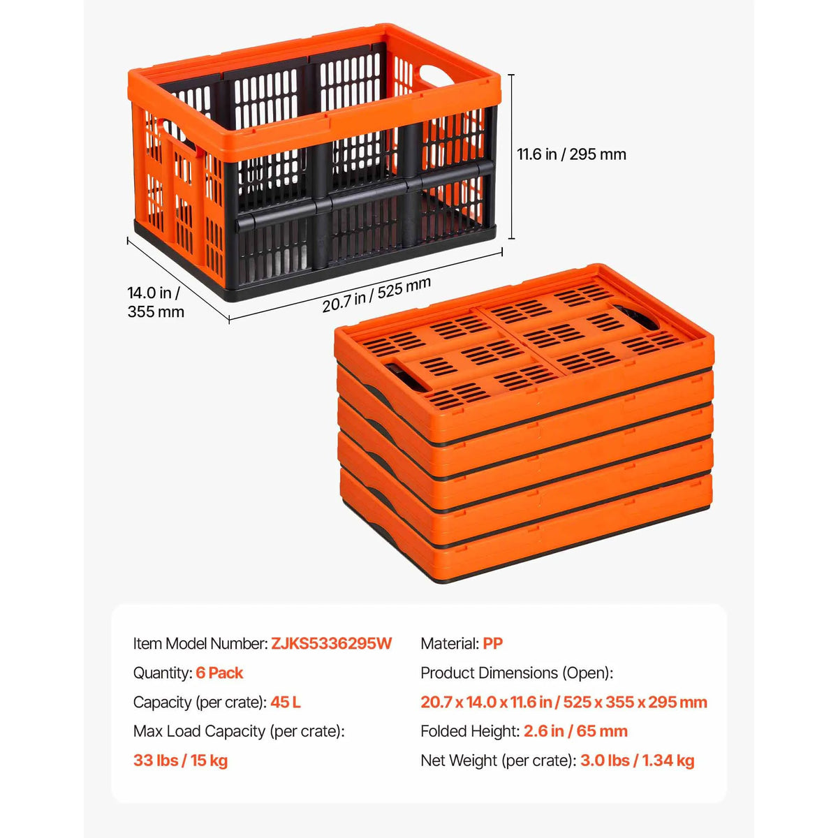SucceBuy Plastic Collapsible Storage Bins With Handles