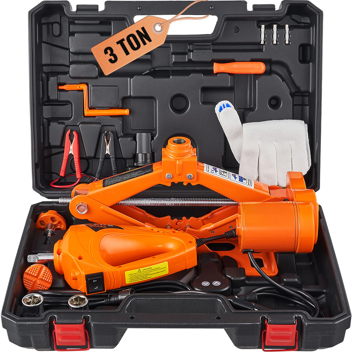 SucceBuy 12V Electric Scissor Car Jack With Impact Wrench