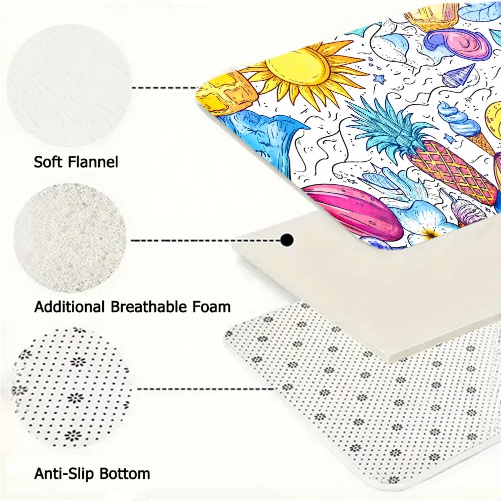 3 Piece Tropical Print Kitchen Rug Mat Set