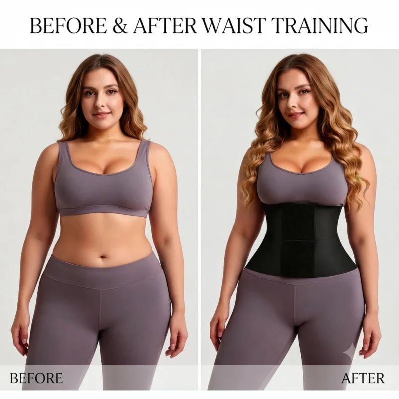 Womens Triple Wrap Waist Cincher With Adjustable Velcro Belt