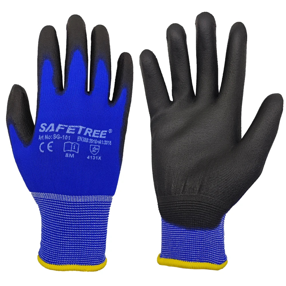 CE EN388 Certified Nylon Lined PU Coated Work Gloves