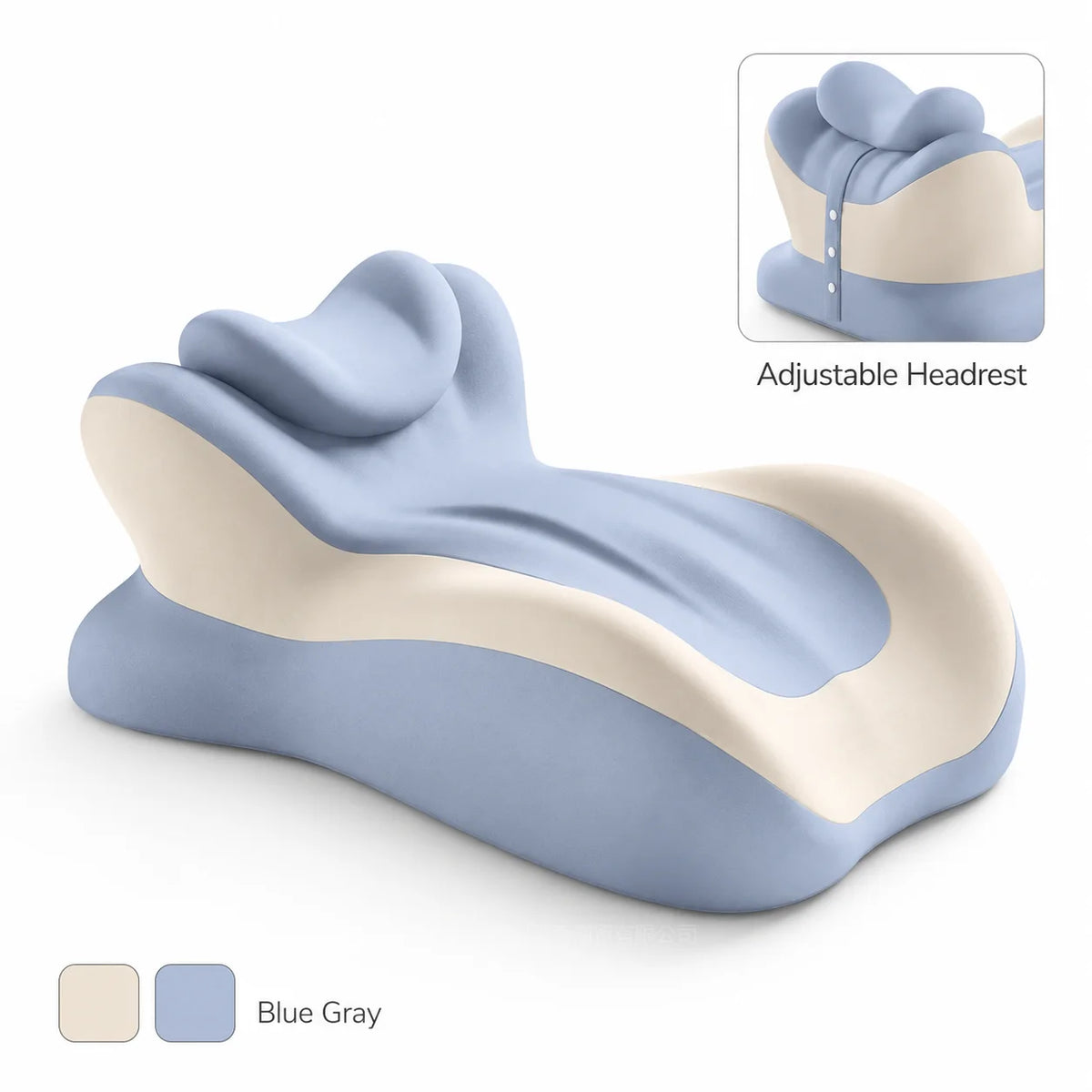 Ergonomic Memory Foam Stomach Reading Pillow With Removable Headrest