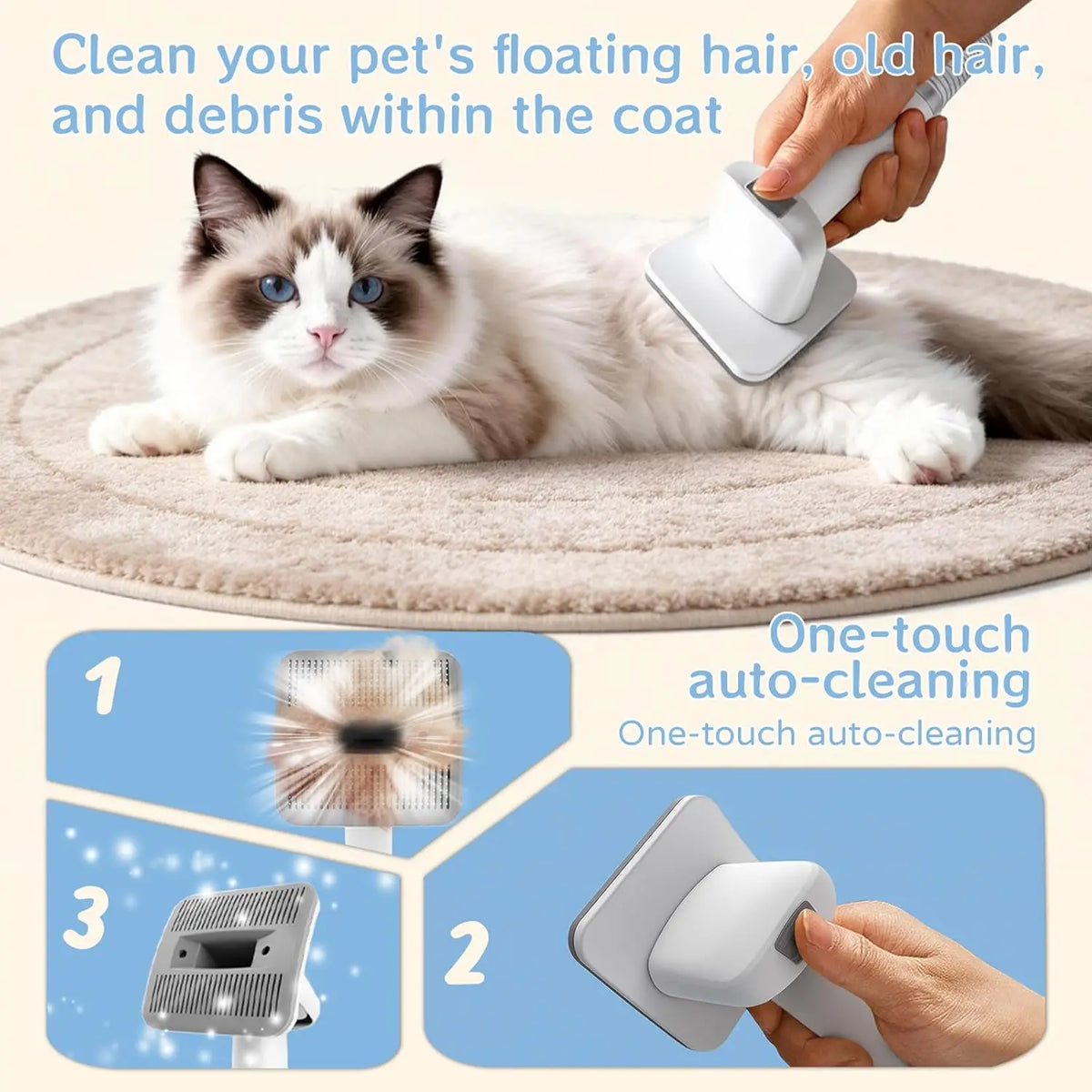Dog Grooming Vacuum Kit For Efficient Pet Shedding Care