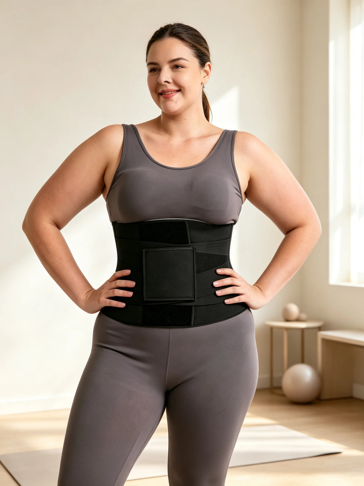 Womens Triple Wrap Waist Cincher With Adjustable Velcro Belt