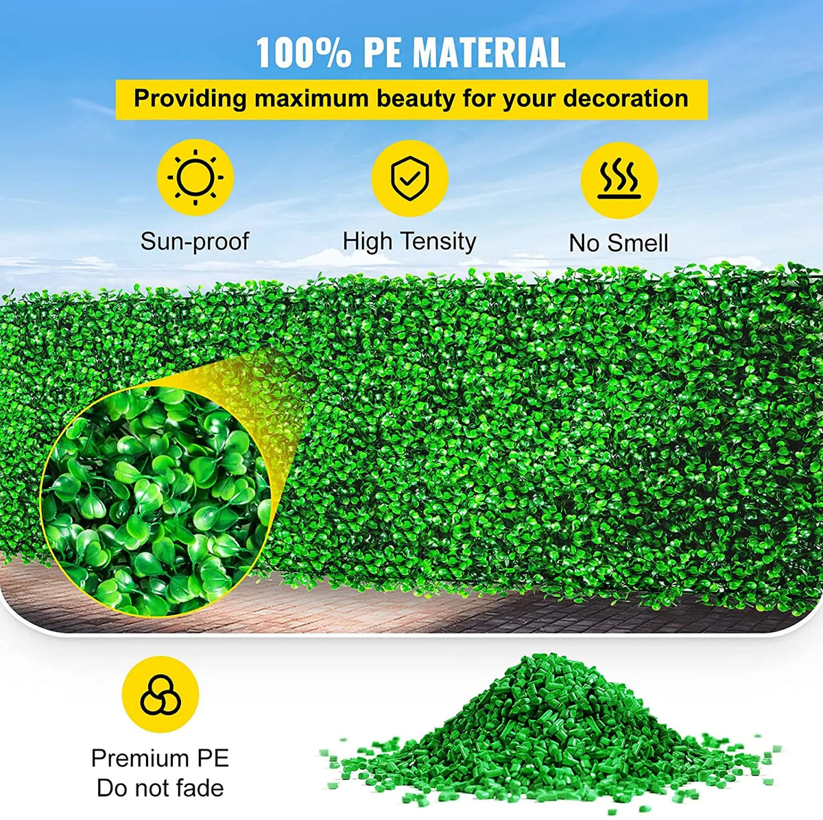 SucceBuy Artificial Boxwood Hedge Wall Panels Fake Grass Backdrop