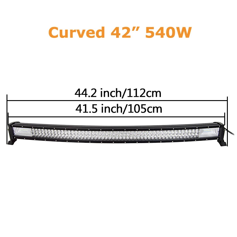 Auxthings Curved Off Road Led Light Bar Combo Beam Design