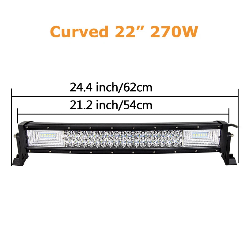 Auxthings Curved Off Road Led Light Bar Combo Beam Design