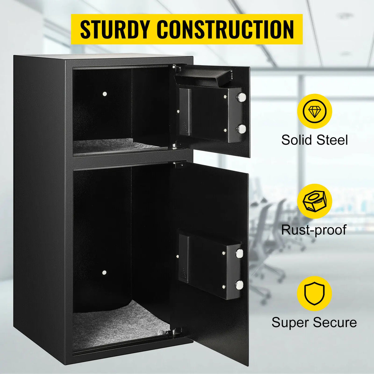 SucceBuy Digital Steel Safe Deposit Box Electronic Lock Hidden Storage