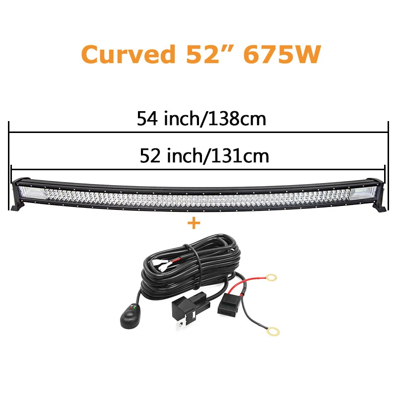 Auxthings Curved Off Road Led Light Bar Combo Beam Design