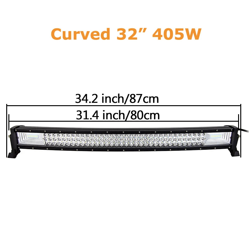 Auxthings Curved Off Road Led Light Bar Combo Beam Design