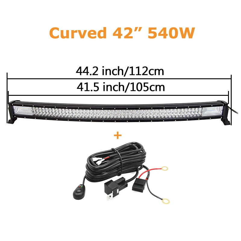 Auxthings Curved Off Road Led Light Bar Combo Beam Design