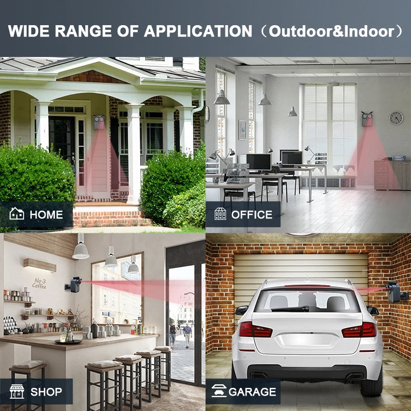 HTZSAFE Wireless Outdoor Driveway Security Alarm With PIR Motion Detector