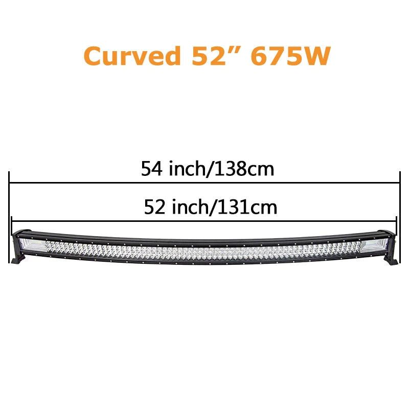 Auxthings Curved Off Road Led Light Bar Combo Beam Design