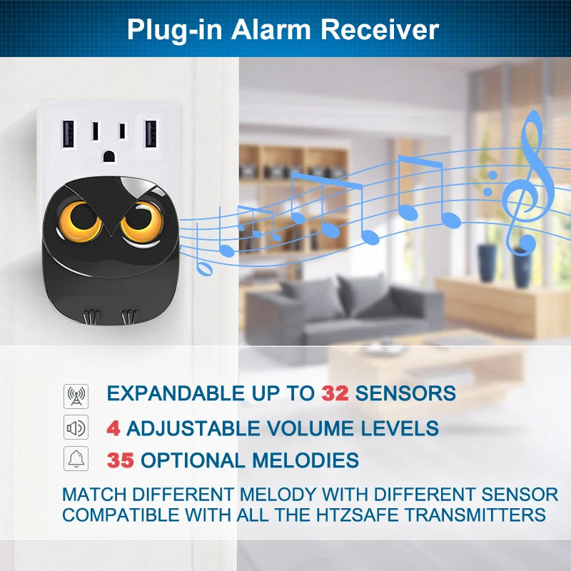 HTZSAFE Wireless Outdoor Driveway Security Alarm With PIR Motion Detector