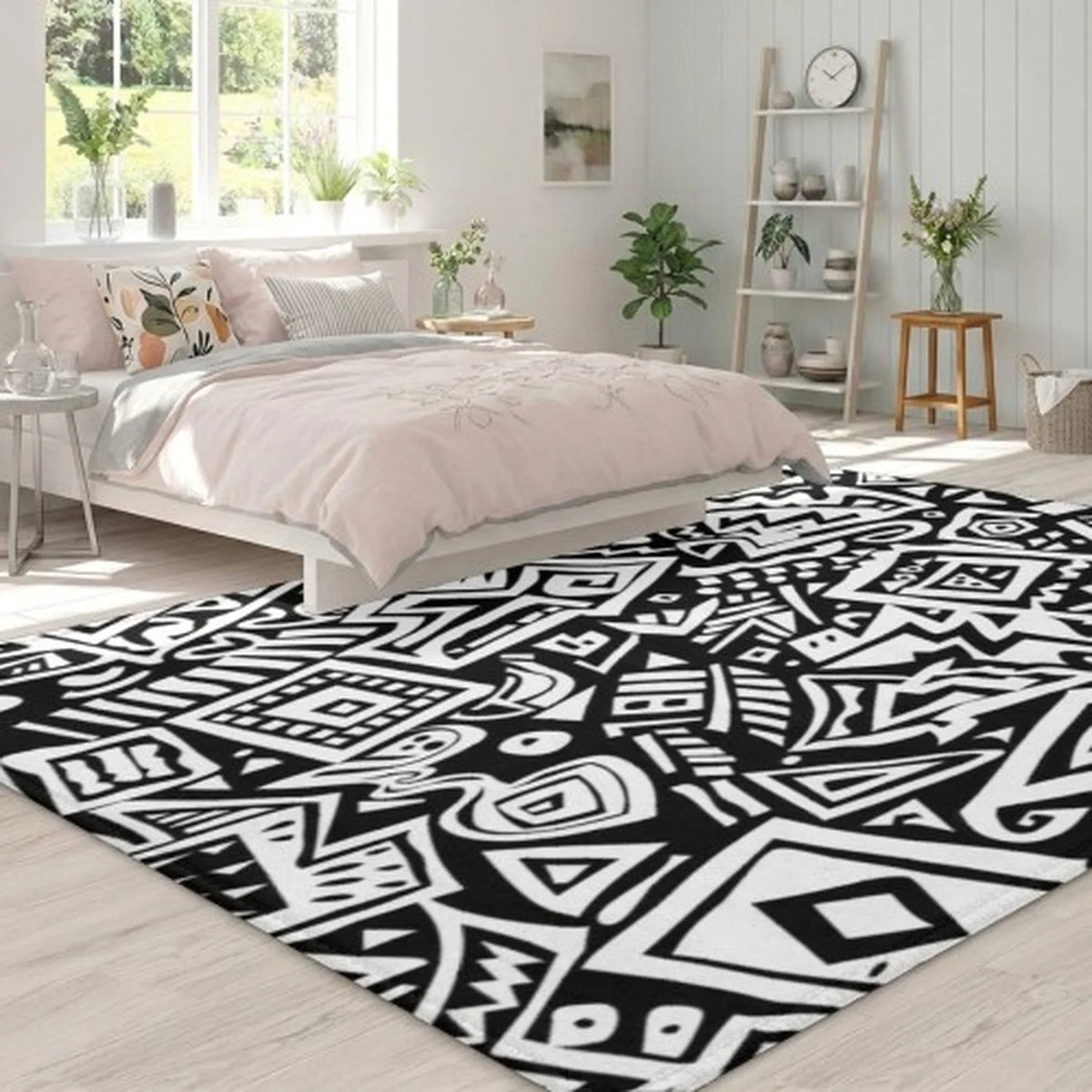 Premium Abstract Wave Design Boho Polyester Area Rug