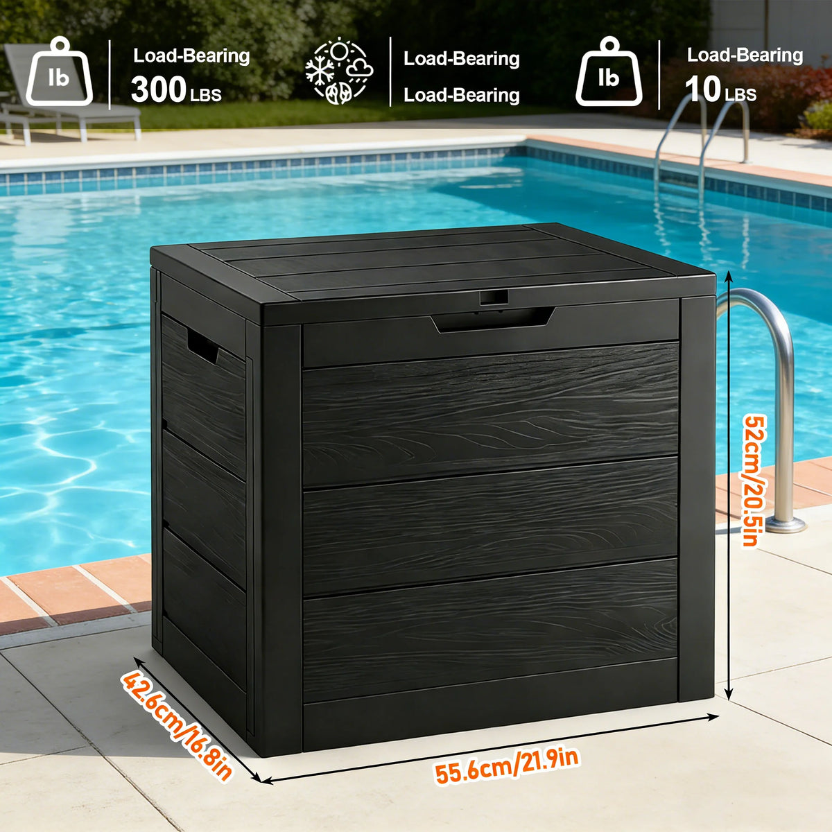 Heavy Duty Outdoor Resin Storage Deck Box With Lockable Lid
