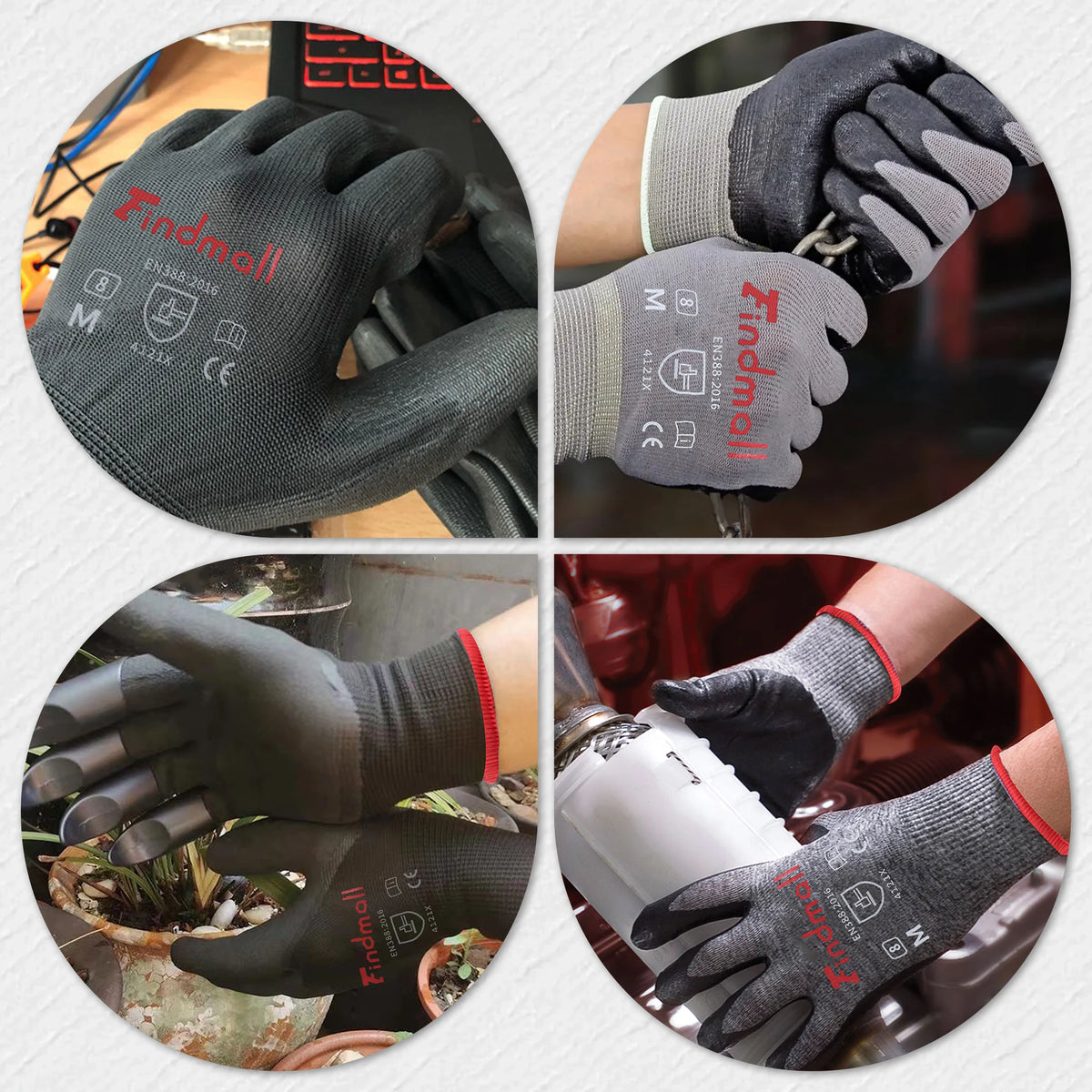 Heavy Duty Nitrile Coated Work Gloves For Mechanics And Warehouses