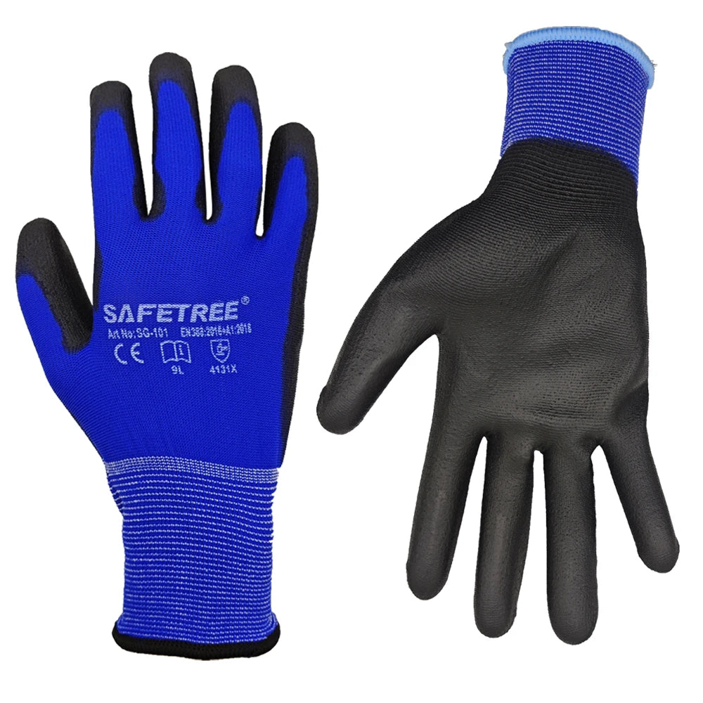 CE EN388 Certified Nylon Lined PU Coated Work Gloves