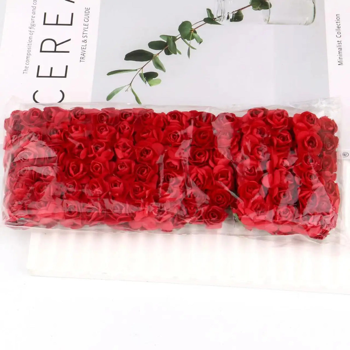 Fujin Artificial Mini Paper Rose Bouquet For Decorations