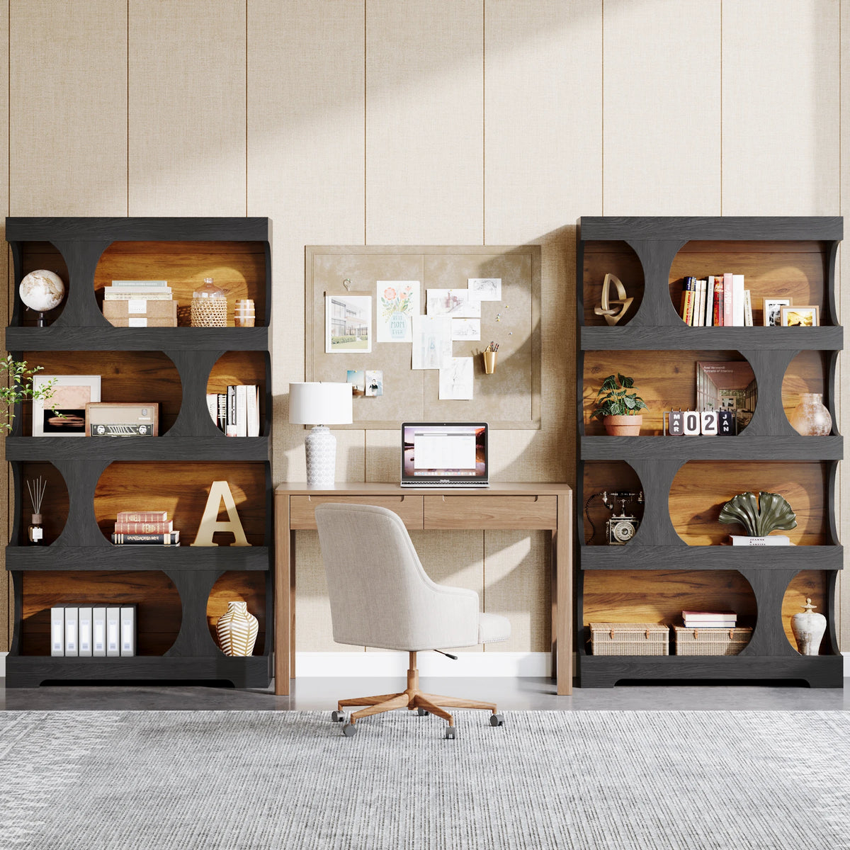 Tribesigns Four Tier Wooden Bookcase And Modern Display Shelf