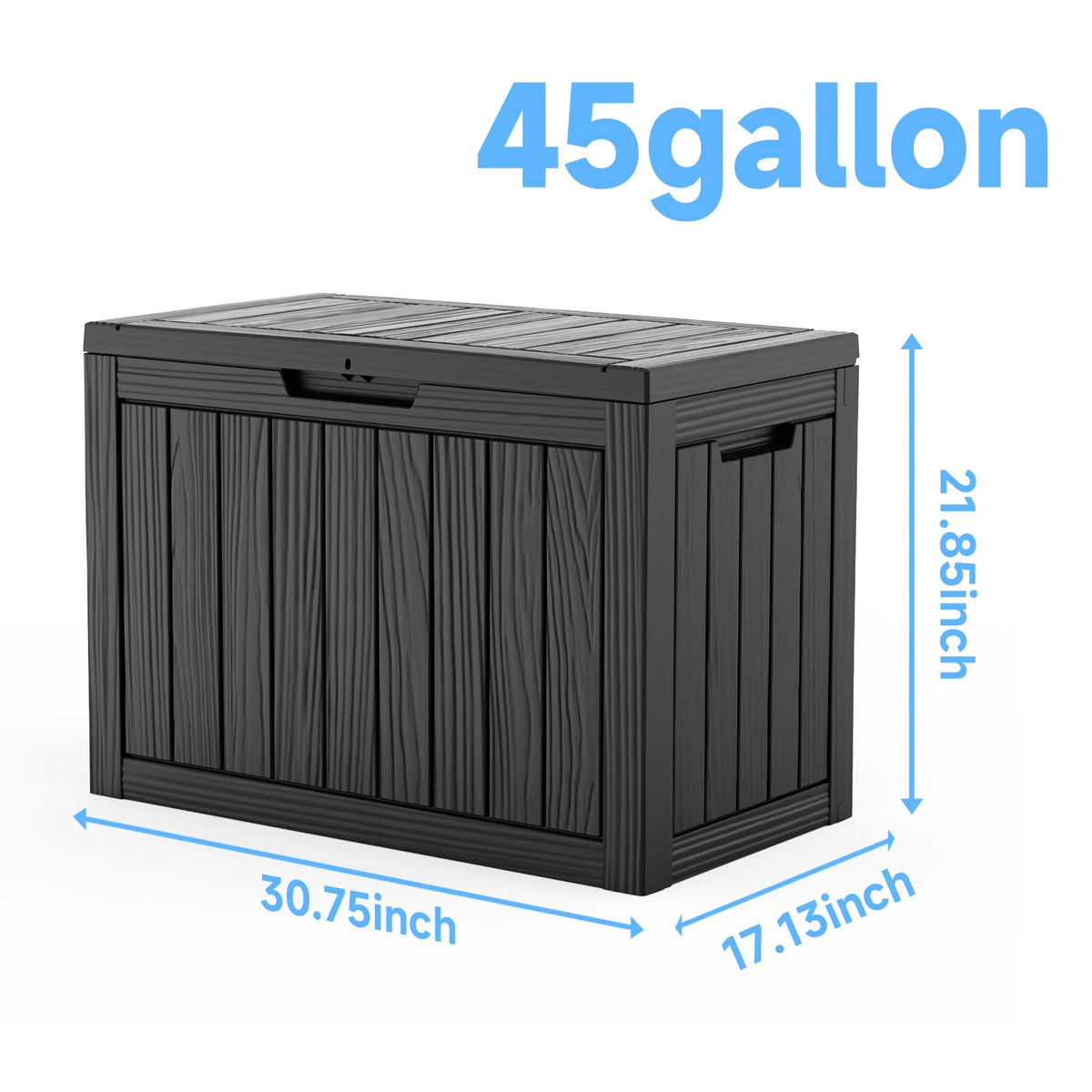 Weatherproof Plastic Deck Storage Box With Lock For Patio Furniture