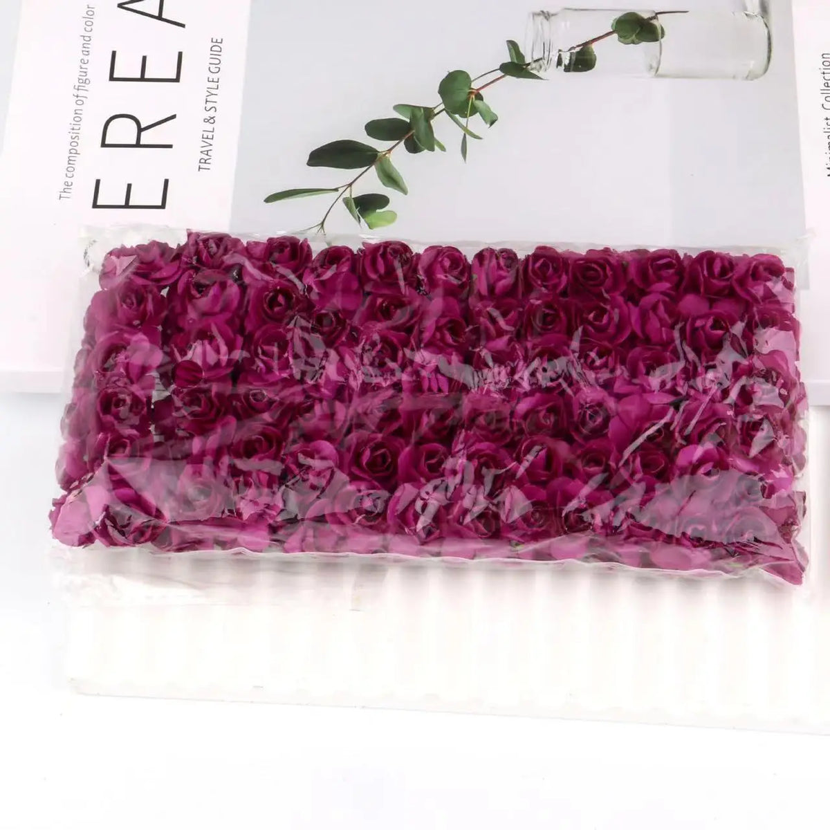 Fujin Artificial Mini Paper Rose Bouquet For Decorations