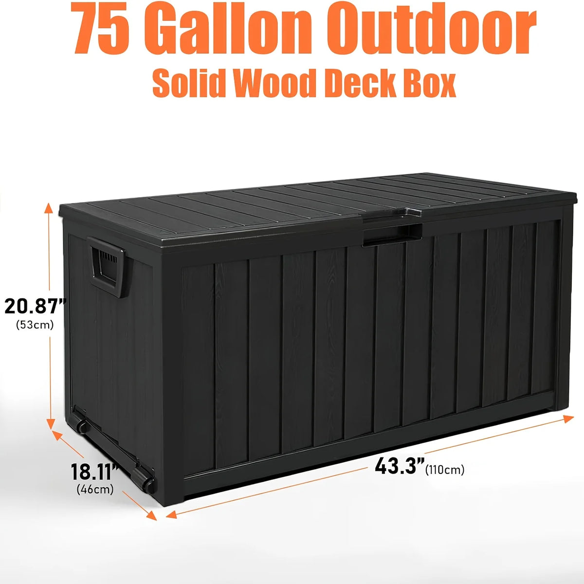 Heavy Duty Outdoor Resin Storage Deck Box With Lockable Lid