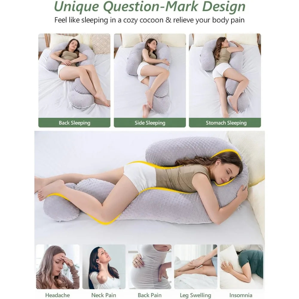 Velvet Dual Sided Bolster Pillow With Detachable Hug Cushion