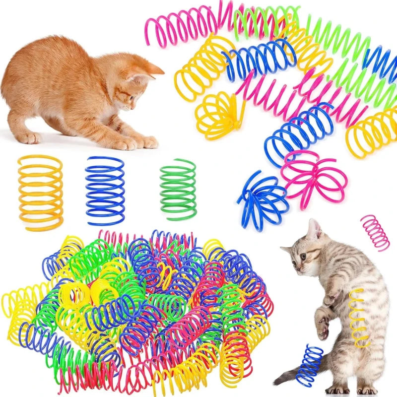 Interactive Cat Spring Coil Toys Durable Plastic For Cats