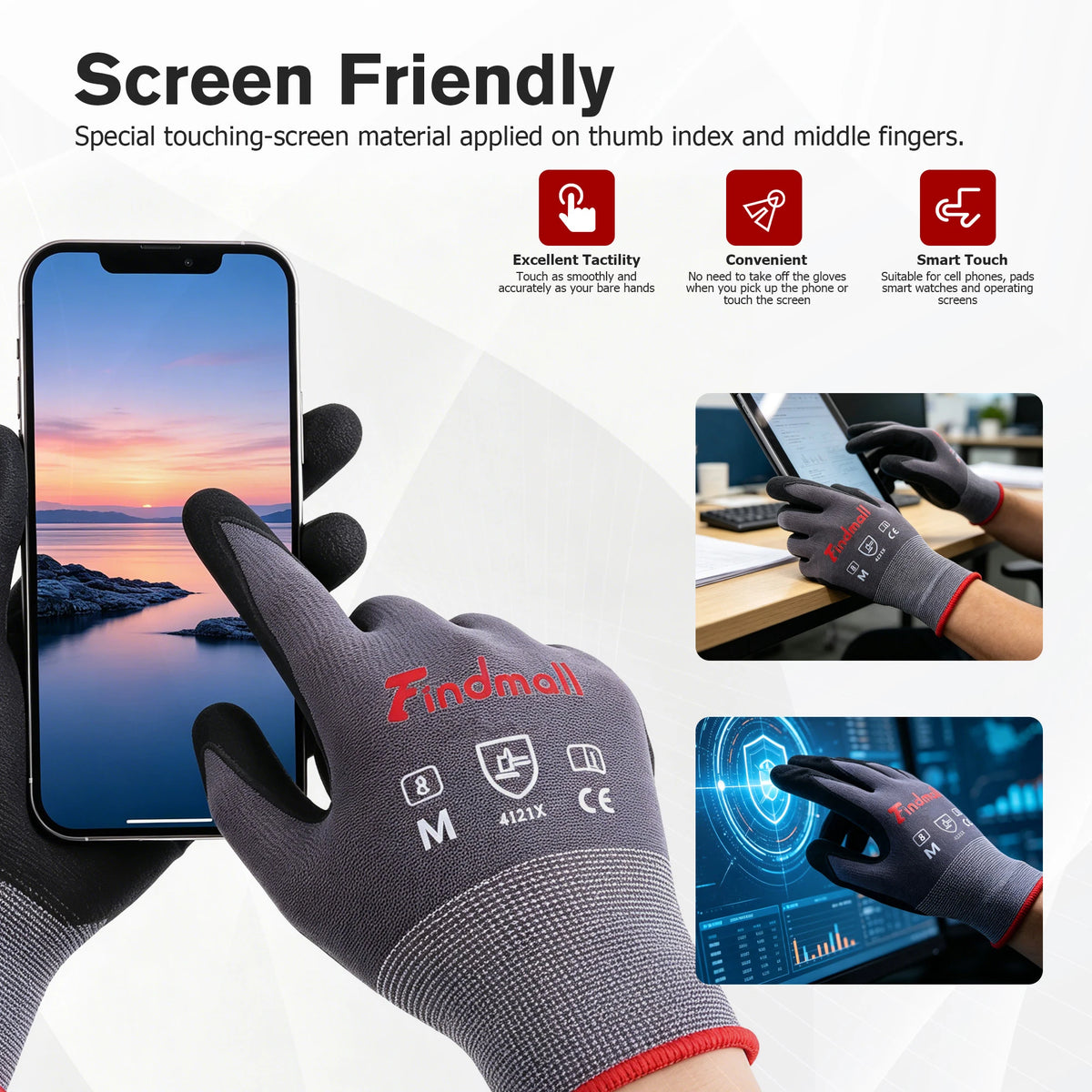 Heavy Duty Nitrile Coated Work Gloves For Mechanics And Warehouses