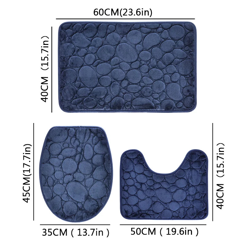 Microfiber Bathroom Floor Mat Set Water Absorbing Non Slip