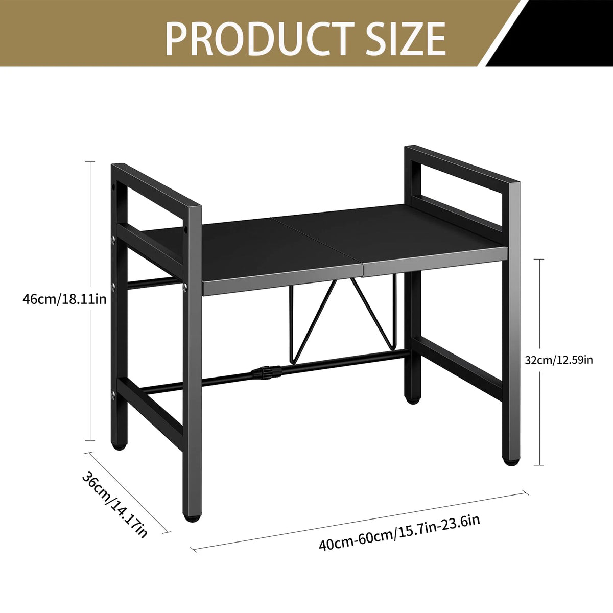 Expandable Microwave Countertop Shelf Rack Kitchen Storage