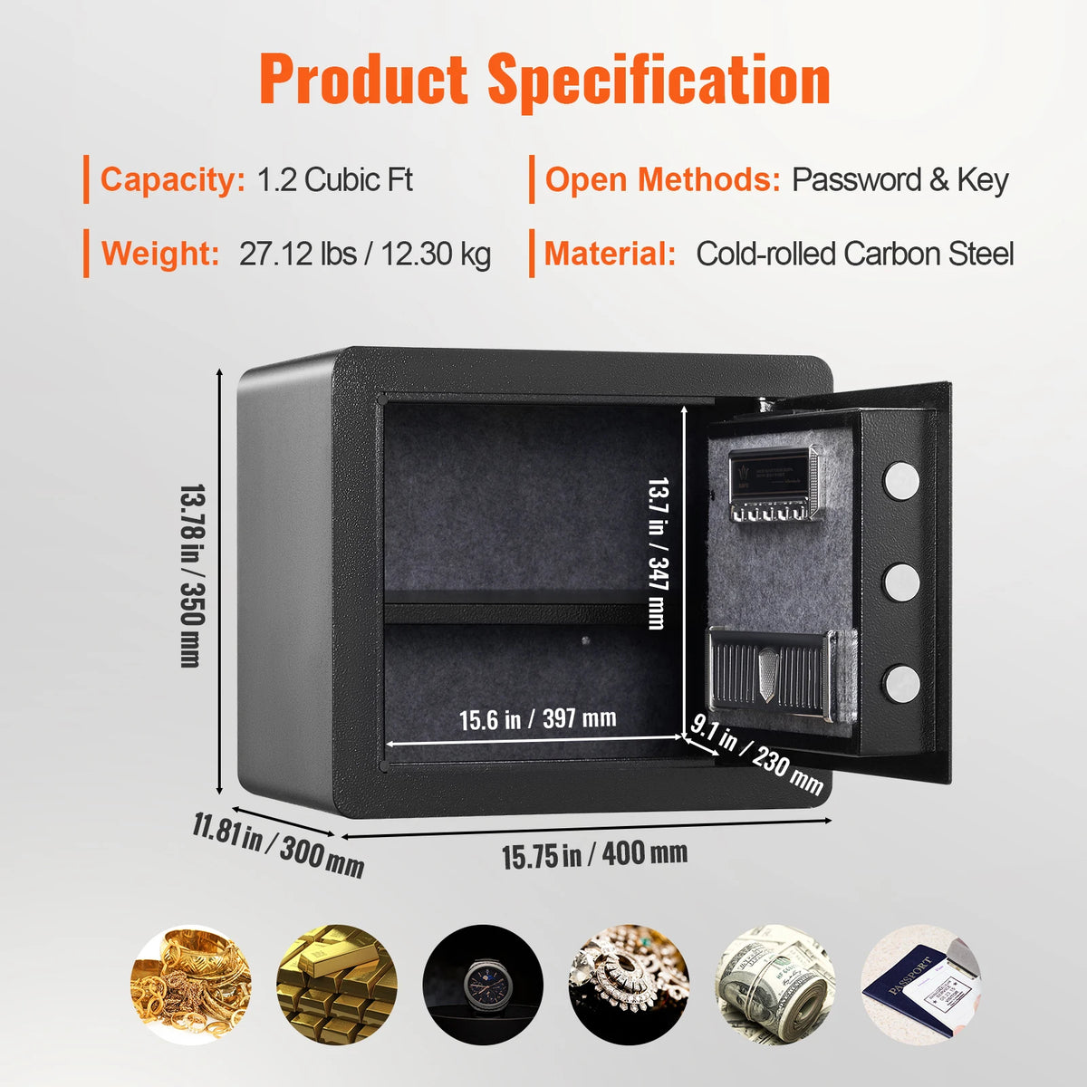 SucceBuy Electronic Digital Security Safe Box With Override Key