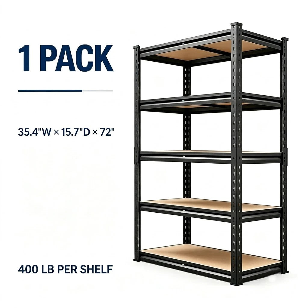 Adjustable Metal Storage Rack With Mdf Shelves For Indoor Use