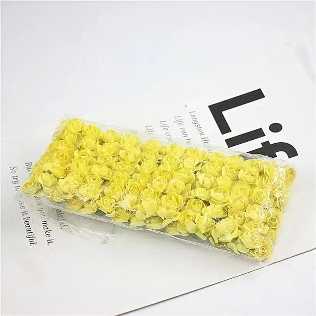 Fujin Artificial Mini Paper Rose Bouquet For Decorations