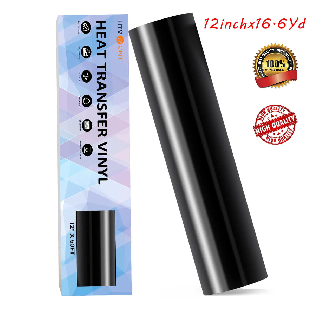 HTVRONT Heat Transfer Vinyl Roll For Self Adhesive Crafting