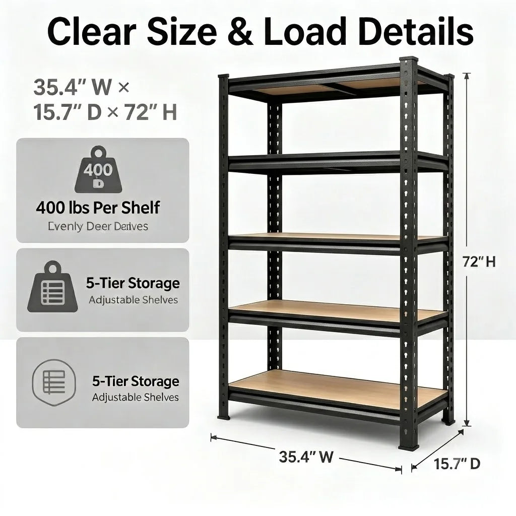 Adjustable Metal Storage Rack With Mdf Shelves For Indoor Use
