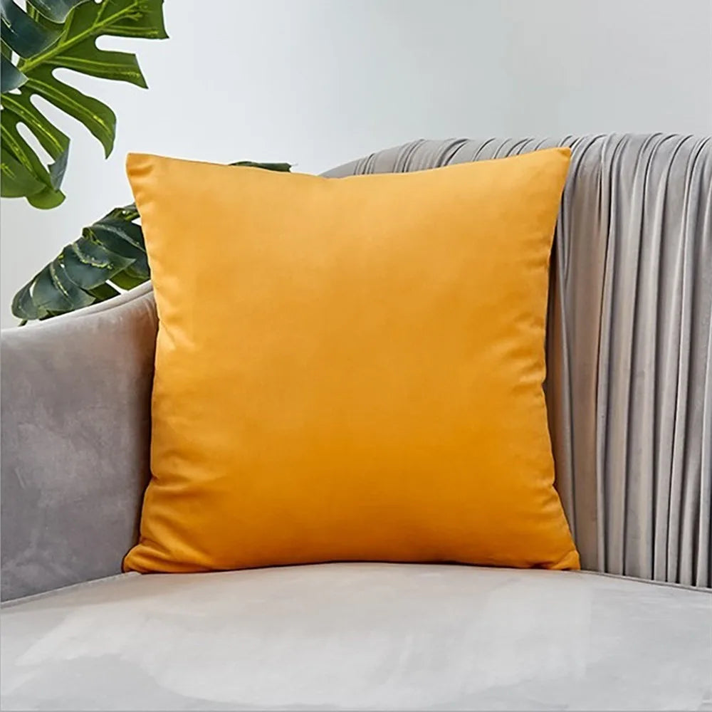 Premium Cotton Throw Pillow Set With Silk Filling Zippered Cover
