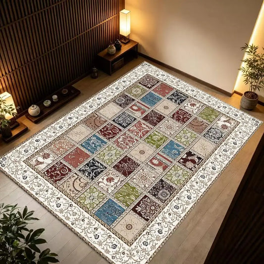 Classic Patchwork Polyester Indoor Outdoor Rug
