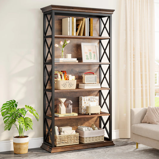 Tribesigns Modern Wooden Bookcase Floor Standing Storage Shelf