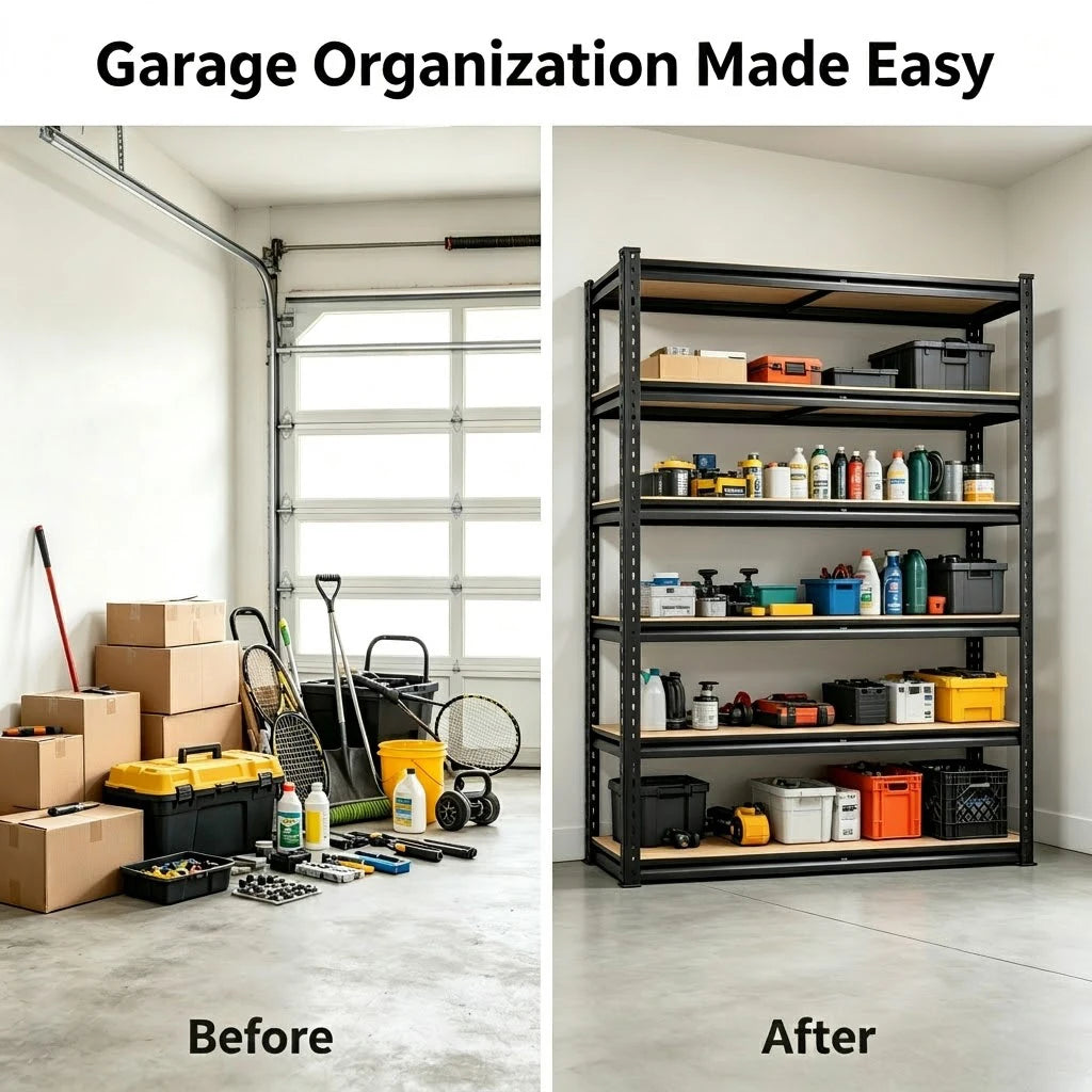 Adjustable Metal Storage Rack With Mdf Shelves For Indoor Use