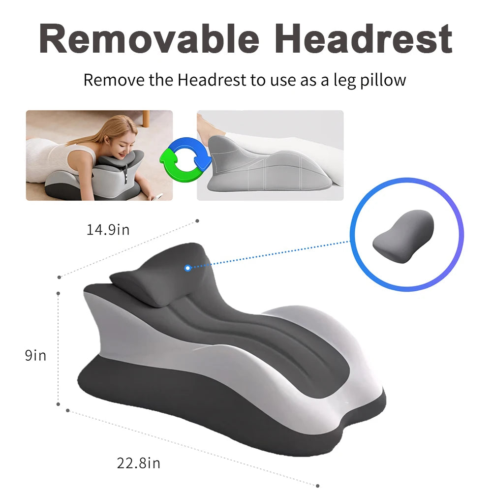 Ergonomic Memory Foam Prone Reading Pillow Removable Headrest Support