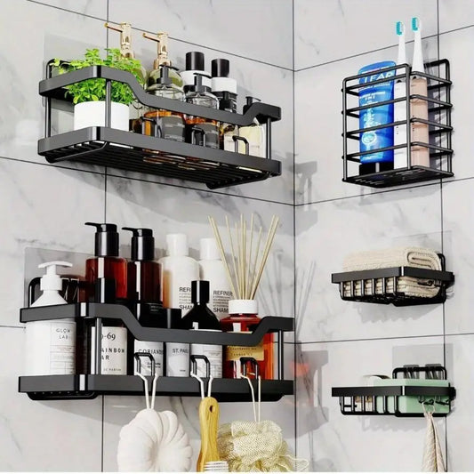 Heavy Duty Adhesive Shower Caddy Rack For Bathroom Wall Storage