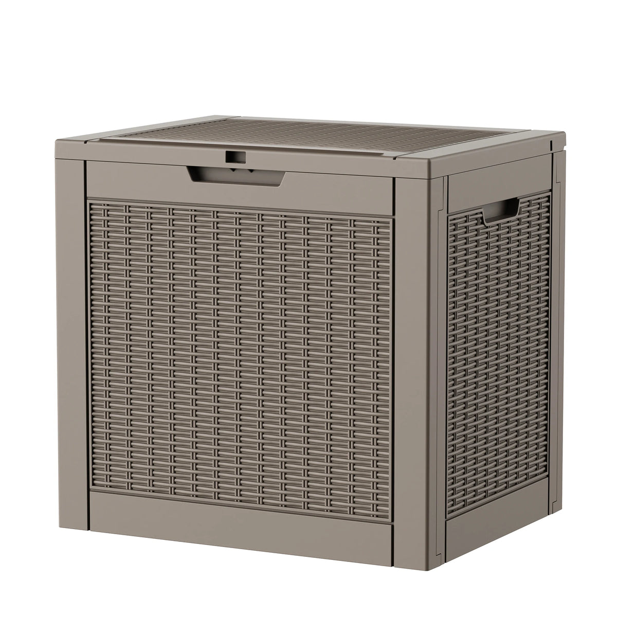 Waterproof Rattan Textured Resin Patio Storage Deck Box With Lock