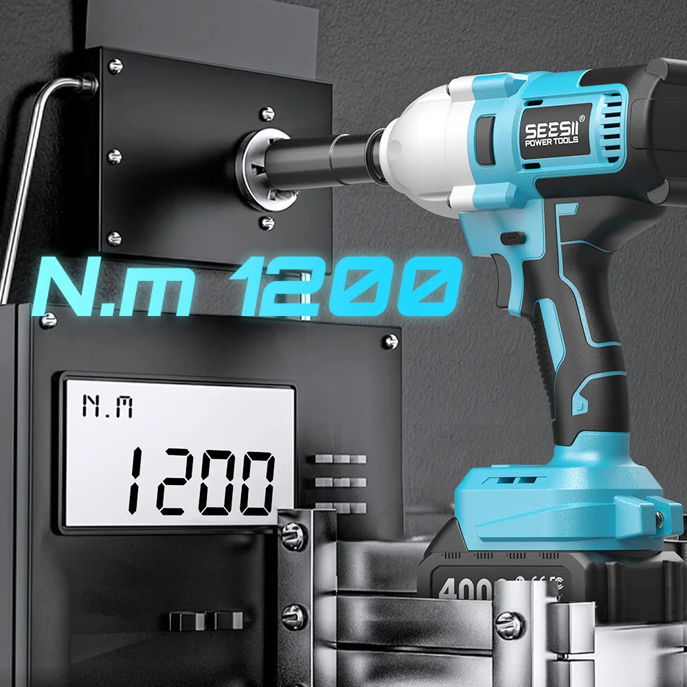 Seesii Brushless Cordless Impact Wrench 1200Nm High Torque