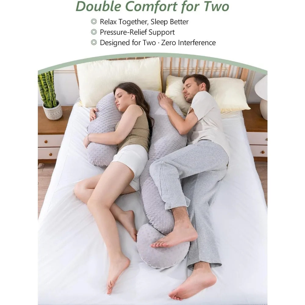 Velvet Dual Sided Bolster Pillow With Detachable Hug Cushion
